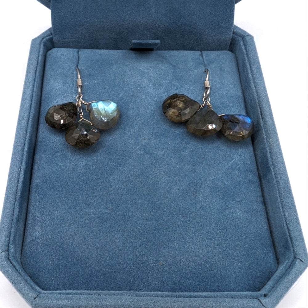 Sterling Silver Labradorite Teardrop Earrings